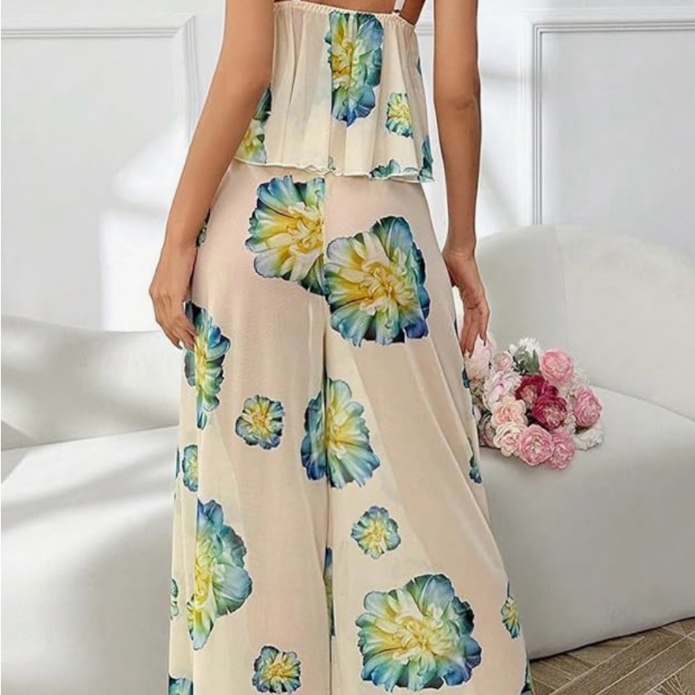 Women's Floral Ruffle lace two pieces